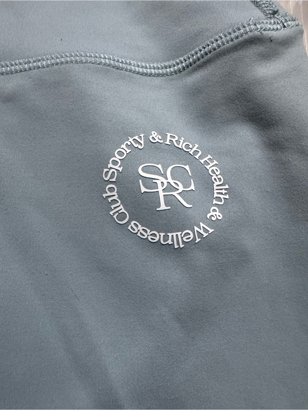 SPORTY & RICH | High Waisted Leggings | Rosewood Exclusive Asaya Blue | Size XS - Picture 4 of 10